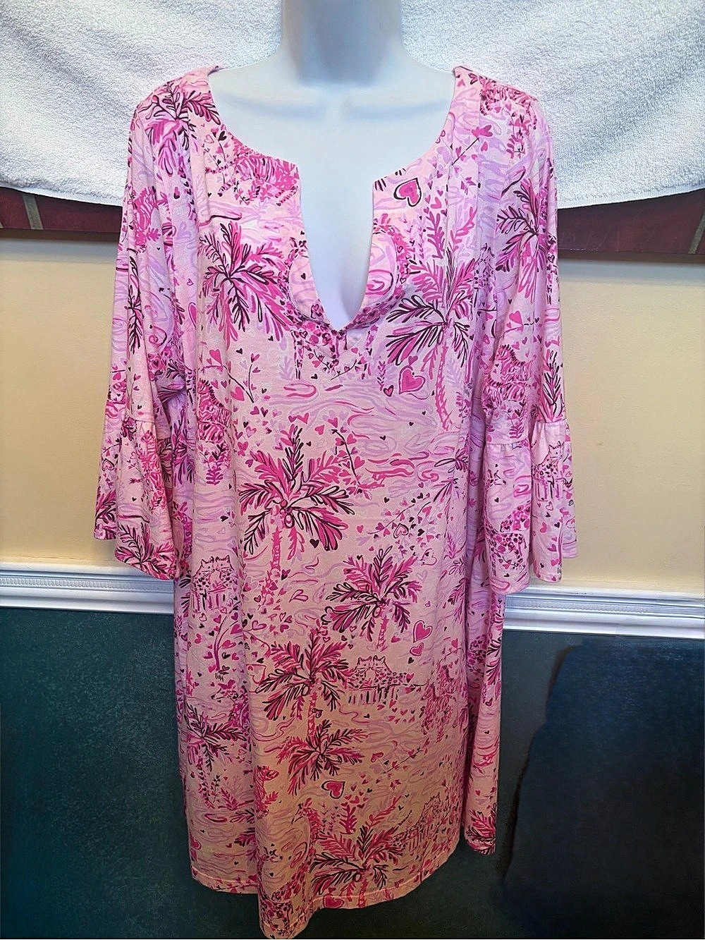 Lilly Pulitzer Floral Dress in Pink XXL Like New - Picture 2 of 9